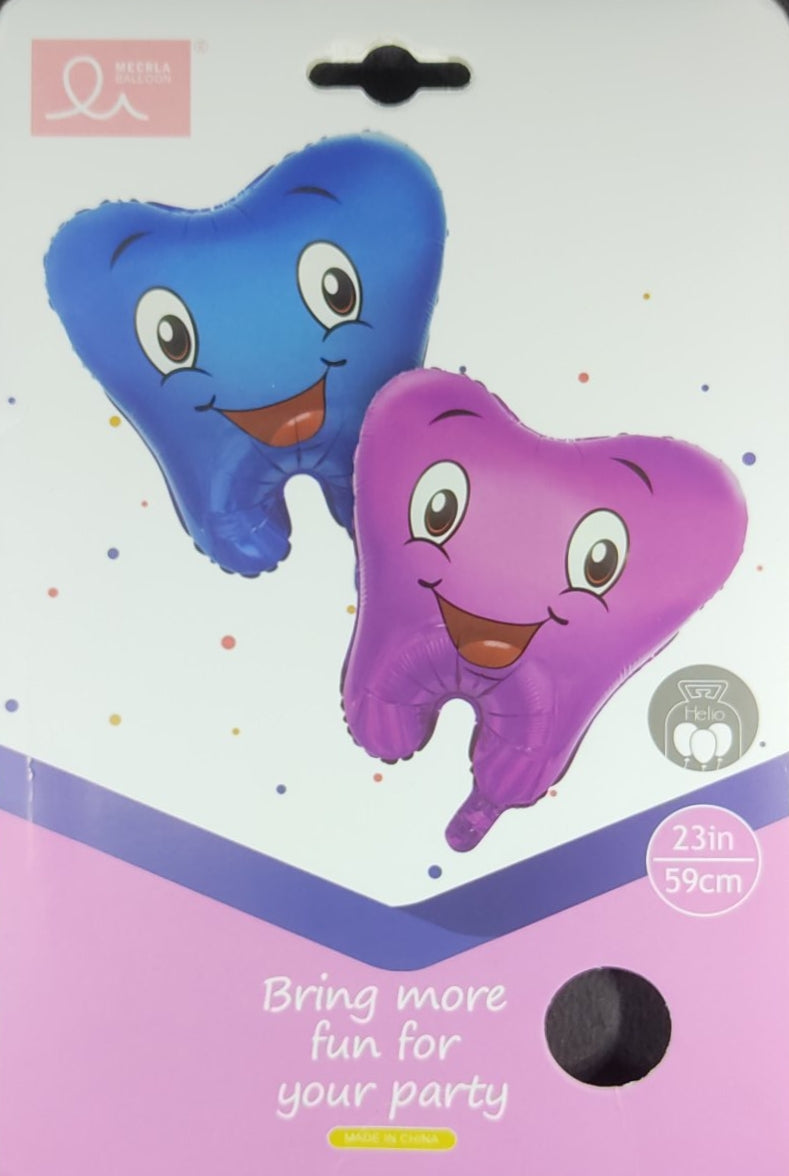 Pink Tooth Foil Balloon Single - 23 Inch