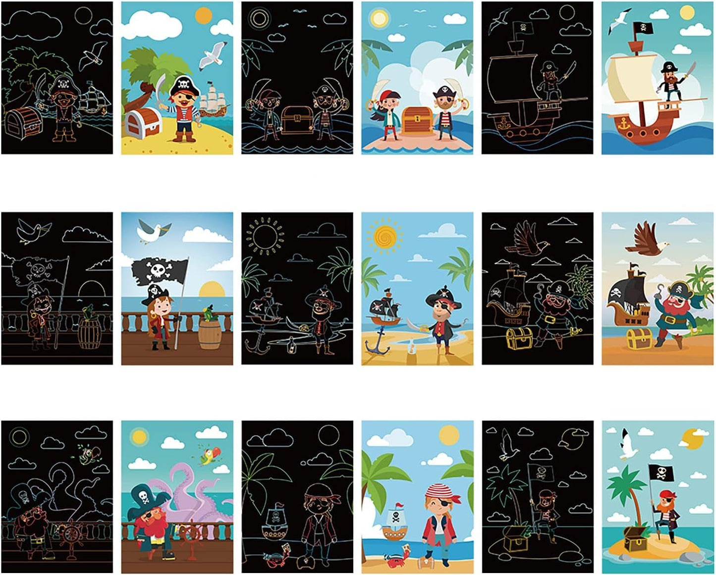 Pirates Art Cards and Scratch Book