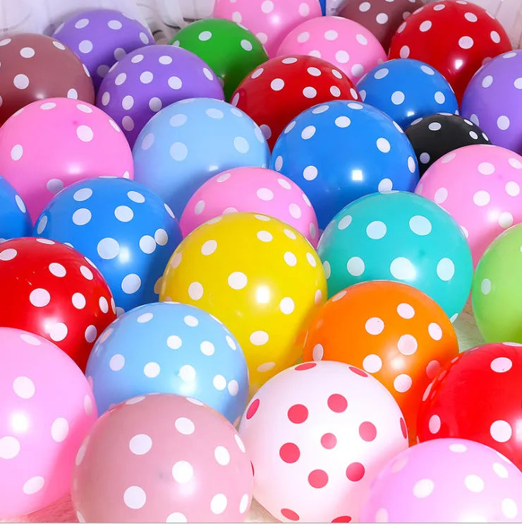 12 Inch Multi Color Polka Dot Balloon - 20 Pcs - Jack&Jinn