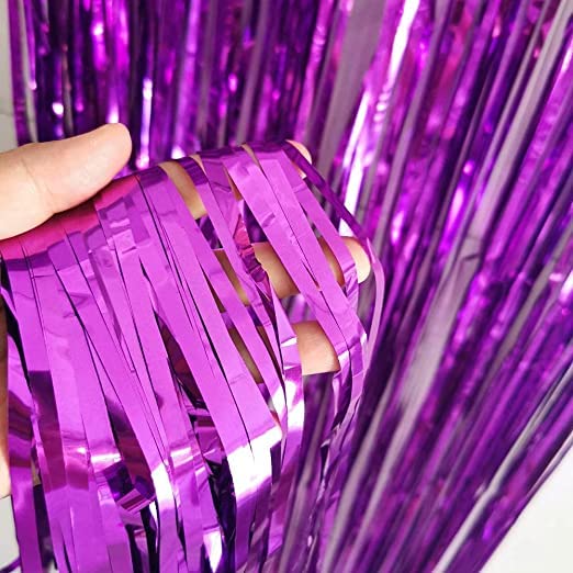 Dark Purple Foil Fringe Curtain - Jack&Jinn