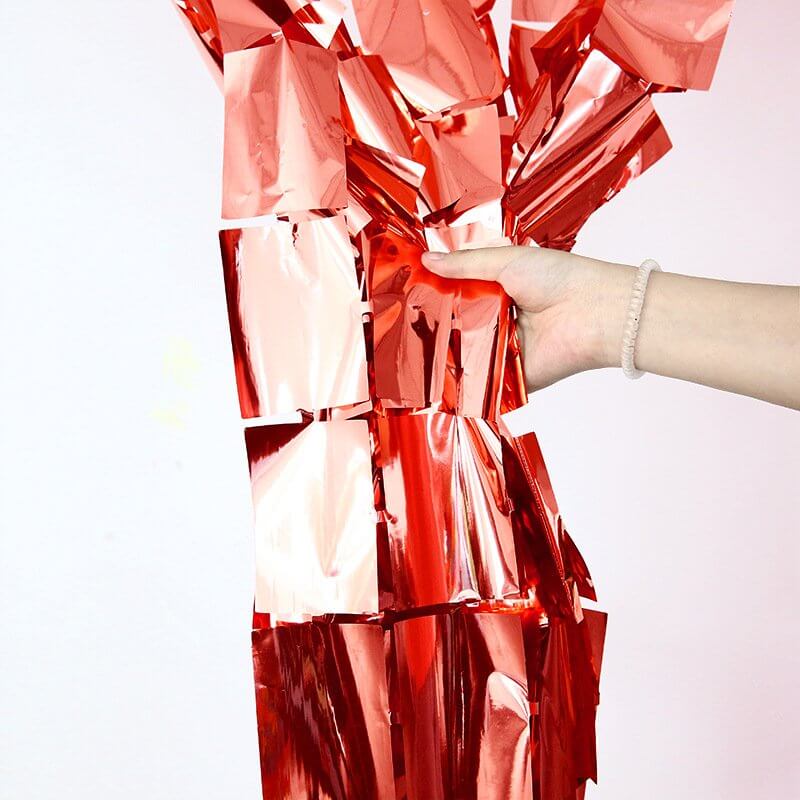 Large Square Foil Curtain backdrop - Red for Simple Birthday Decorations at Home - Jack&Jinn