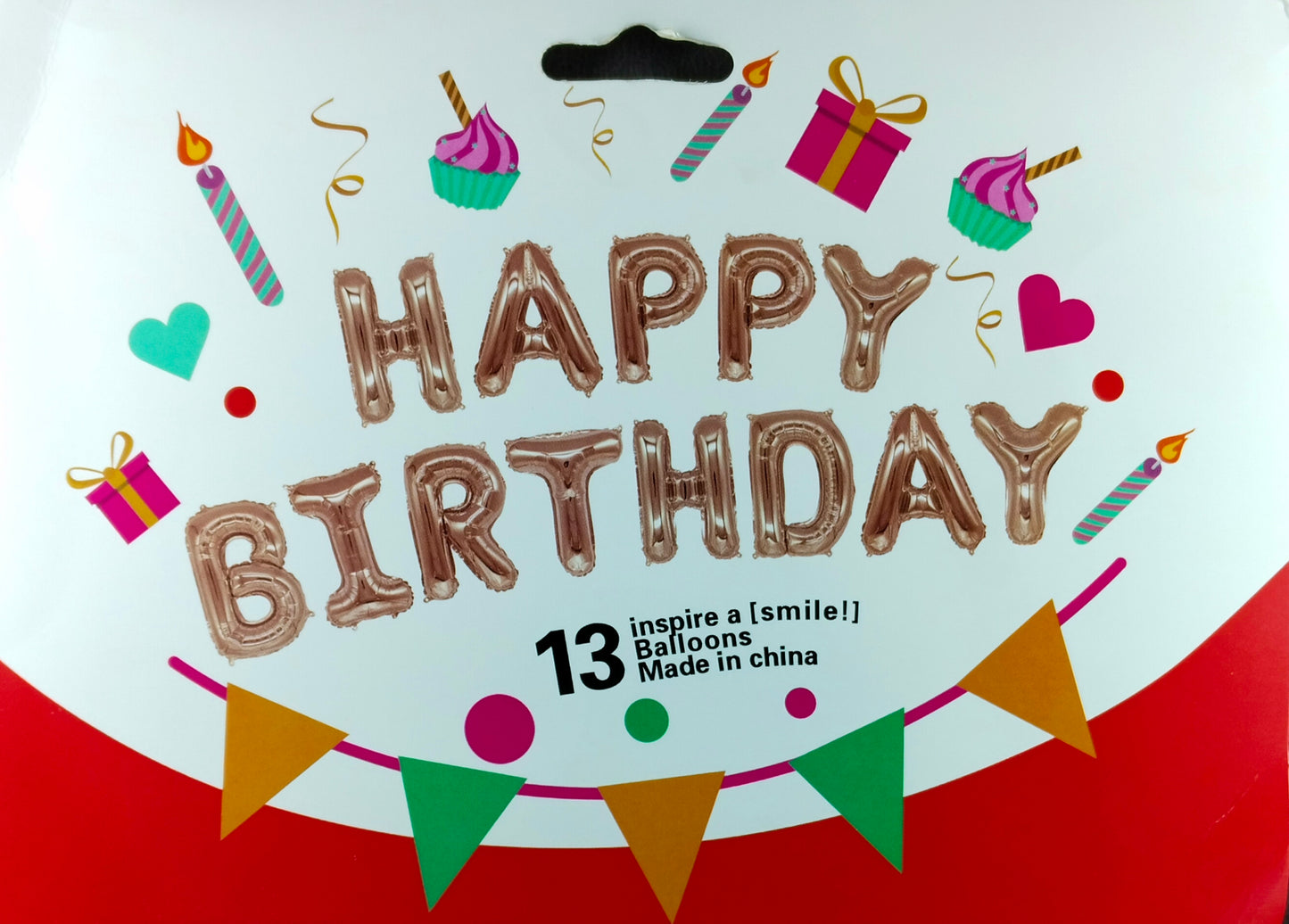 Birthday Banner - Rose Gold Foil Balloon Banner for Simple birthday decorations at Home - Jack&Jinn