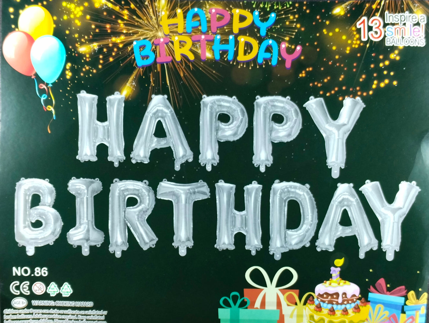 Birthday Banner - Silver Foil Balloon Banner for Simple birthday decorations at Home - Jack&Jinn