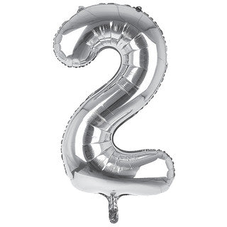 Silver Number Foil Balloons - 16 Inch - Jack&Jinn