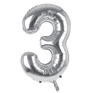 Silver Number Foil Balloons - 16 Inch - Jack&Jinn
