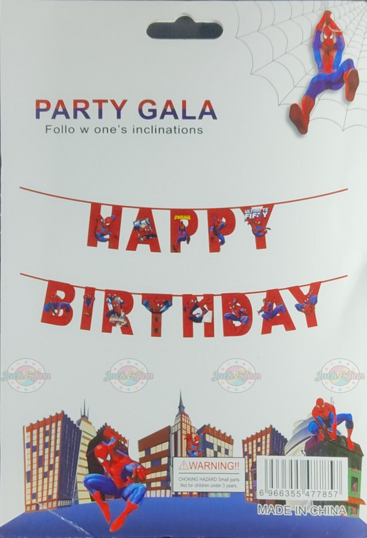 Birthday Banner - Spiderman Theme for Simple Birthday Decorations at Home - Jack&Jinn