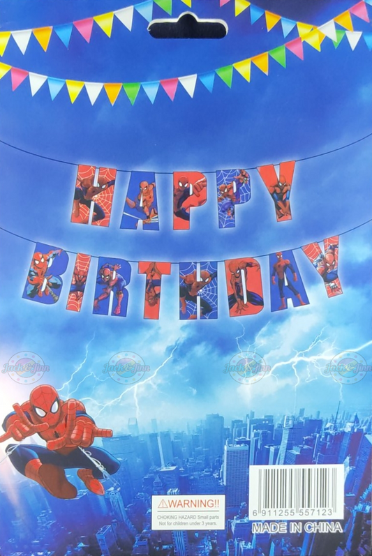 Birthday Banner - Spiderman Theme for Simple Birthday Decorations at Home - Jack&Jinn