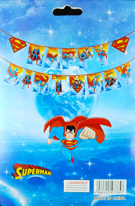 Birthday Banner - Superman Theme for Simple birthday decorations at Home - Jack&Jinn