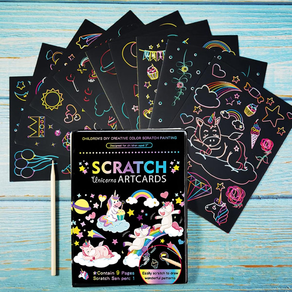 Unicorn Art Cards and Scratch Book