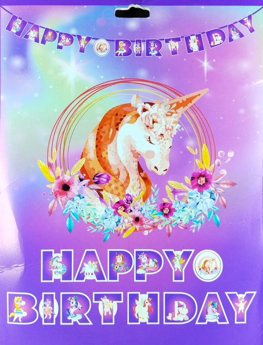 Birthday Banner - Unicorn Theme for Simple birthday decorations at Home - Jack&Jinn