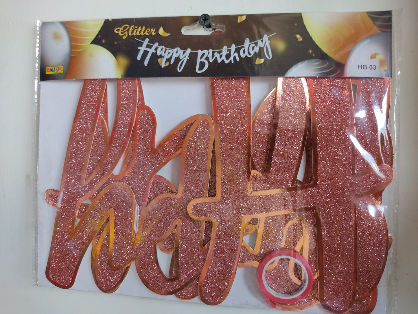 Glittering Rose Gold Cursive "Happy Birthday" Banner - Jack&Jinn