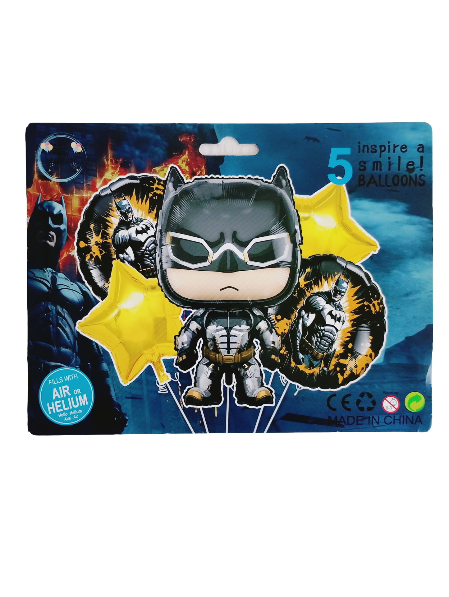 Batman Foil Balloon Set – 5 Pcs Batman Theme Birthday Décor - Jack&Jinn