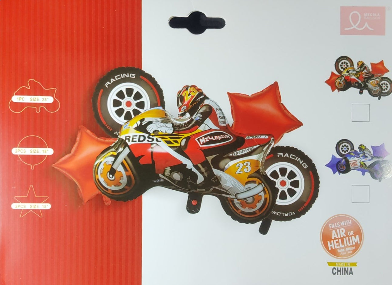 Bike Racing Foil Balloon - 5 pieces set for Simple Birthday Decorations at Home