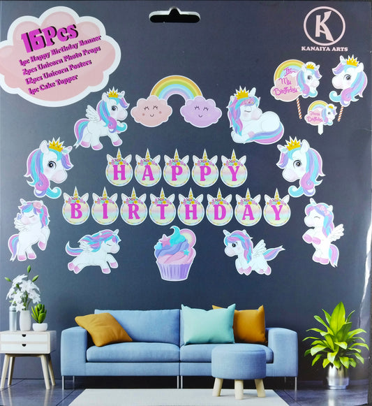 Birthday Decoration Kit - Unicorn Theme for Simple Birthday Decorations at Home