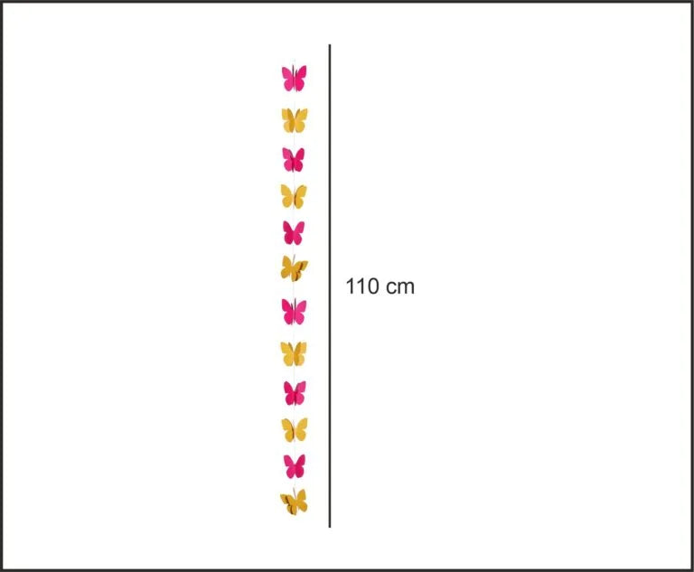 Hanging Frills - Pink and Yellow Butterfly - Paper Garland