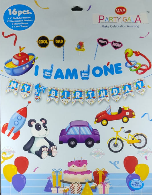 Birthday Decoration Kit - First Birthday Boy for Simple Birthday Decorations at Home - Jack&Jinn
