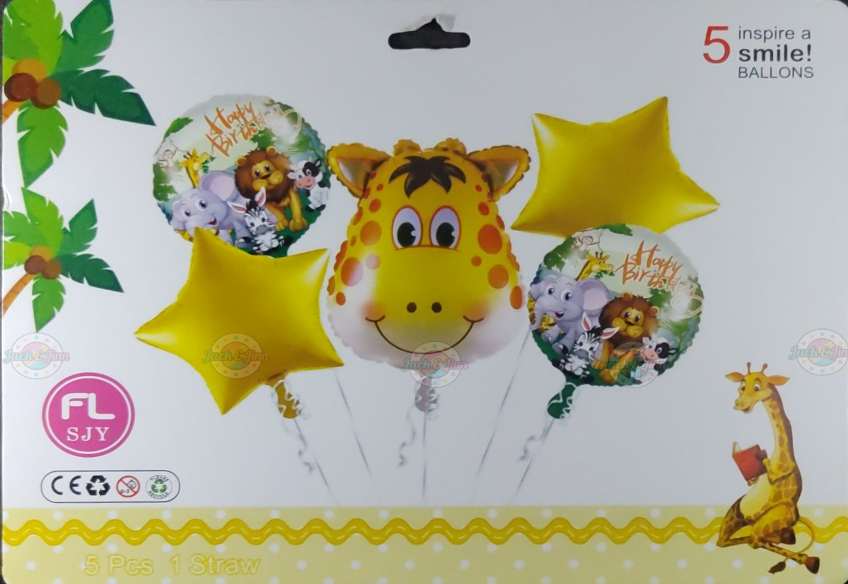 Animal foil Balloon - 5 pcs - Jack&Jinn