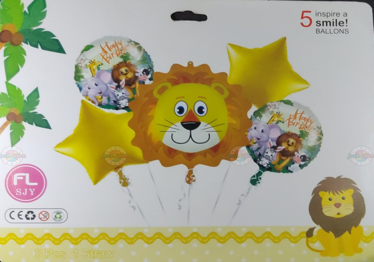 Animal foil Balloon - 5 pcs - Jack&Jinn