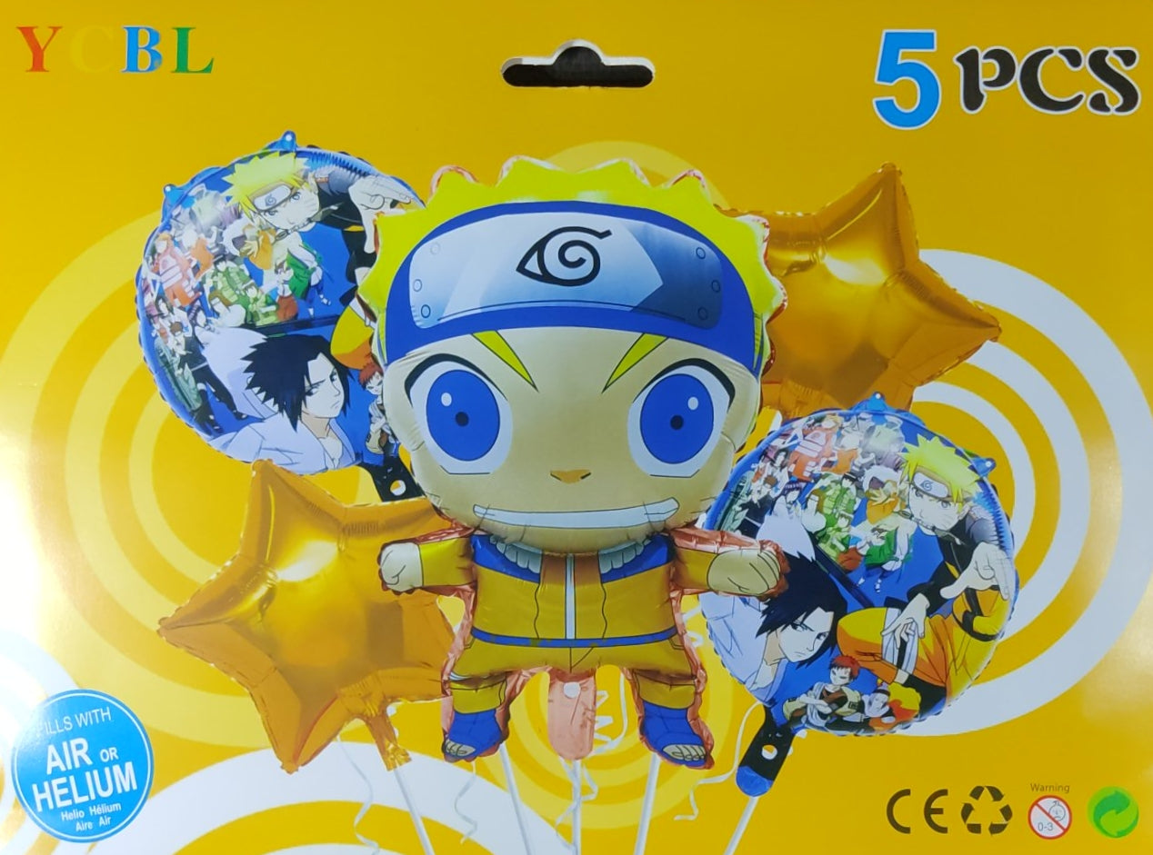 Naruto Foil Balloon - 5 pieces set for Simple Birthday Decorations at Home