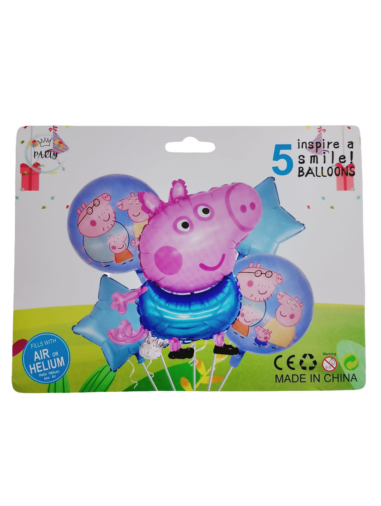 Peppa Pig Foil Balloon Set – 5 Pcs Birthday Décor - Jack&Jinn