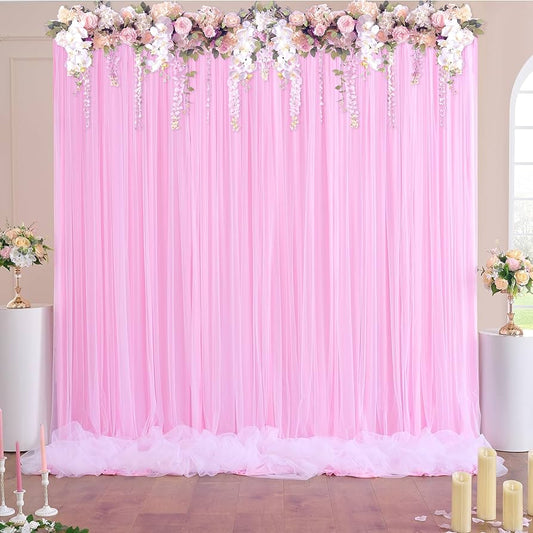 Decorative Net Curtain - Light Pink