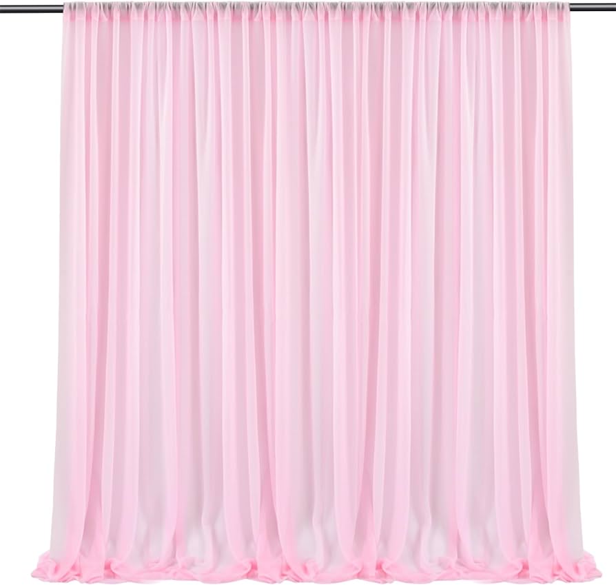 Decorative Net Curtain - Light Pink for Simple Birthday Decorations at Home