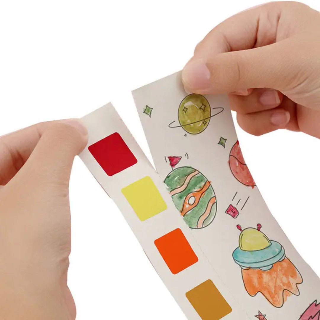Pocket Watercolor Painting Book for Kids, Watercolor Bookmarks for Painting Pocket-size Notebook