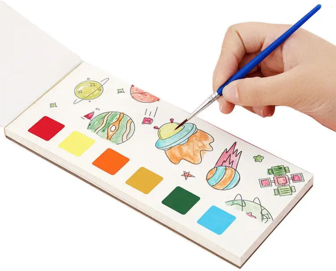 Pocket Watercolor Painting Book for Kids, Watercolor Bookmarks for Painting Pocket-size Notebook