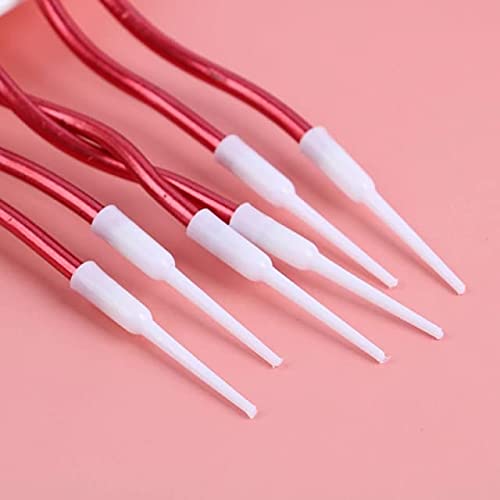Red Twister Candles 6 pieces set for birthday decorations