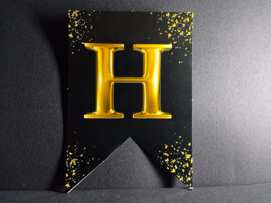Retirement Banner - Black with Gold Letters