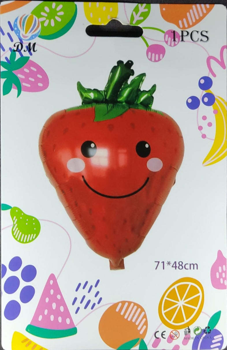 Fruits Foil Balloon Single - Strawberry Smiling - Jack&Jinn