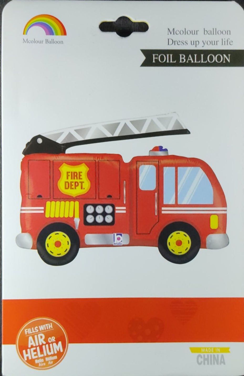 Fire Truck Foil Balloon Single - Jack&Jinn