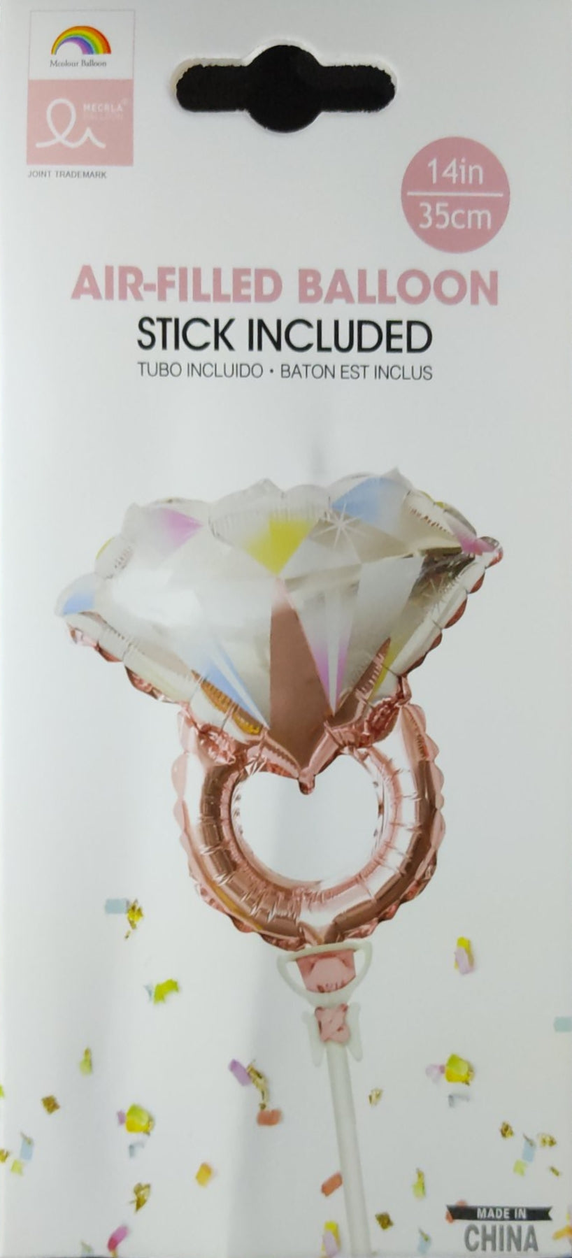 Diamond Ring - Foil Balloon Single with Stick - Jack&Jinn