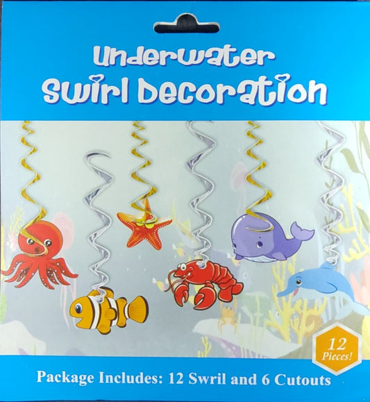 Underwater Theme Swirls and Cutouts