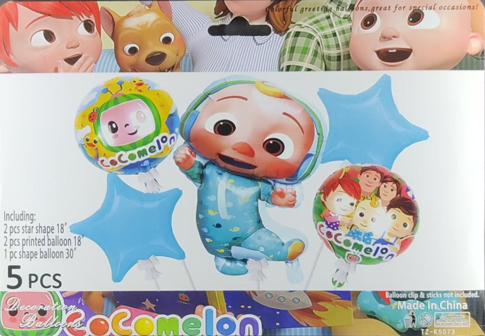 Cocomelon 5 Pieces Foil Balloon Set