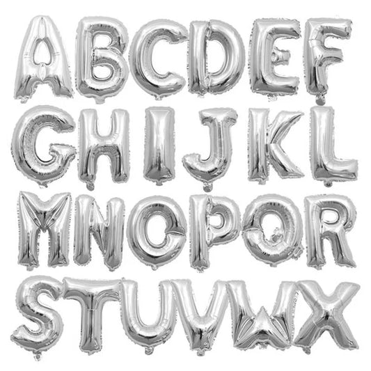 Alphabets Foil Balloon - Silver - 16 Inch - Jack&Jinn