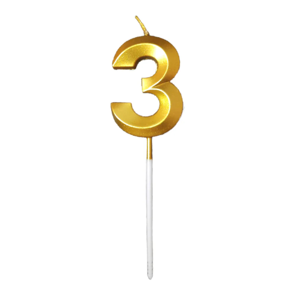 Number Three Candle - Gold