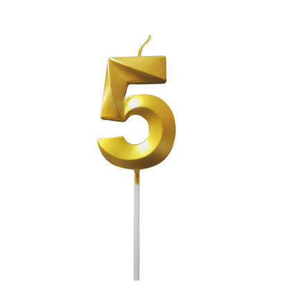 Number Five Candle - Gold