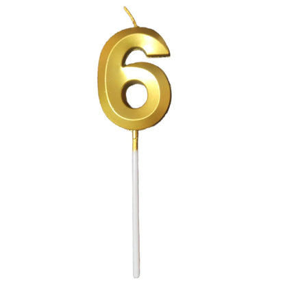 Number Six Candle - Gold