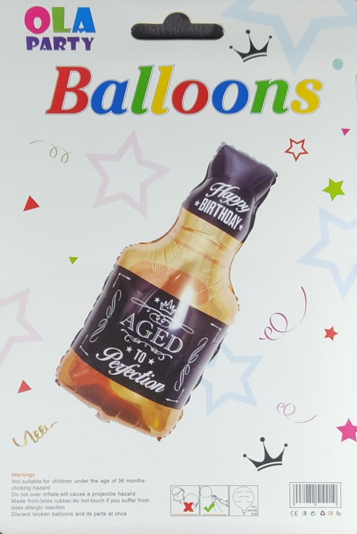 Whiskey Bottle Foil Balloon Single