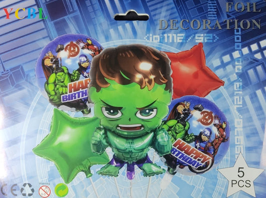 Baby Hulk Foil Balloon - 5 pieces set for Simple Birthday Decorations at Home