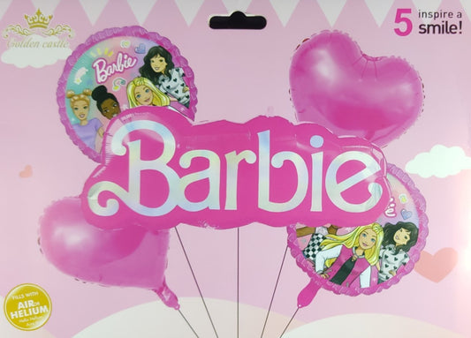 Barbie Foil Balloon - 5 pieces set for Simple Birthday Decorations at Home