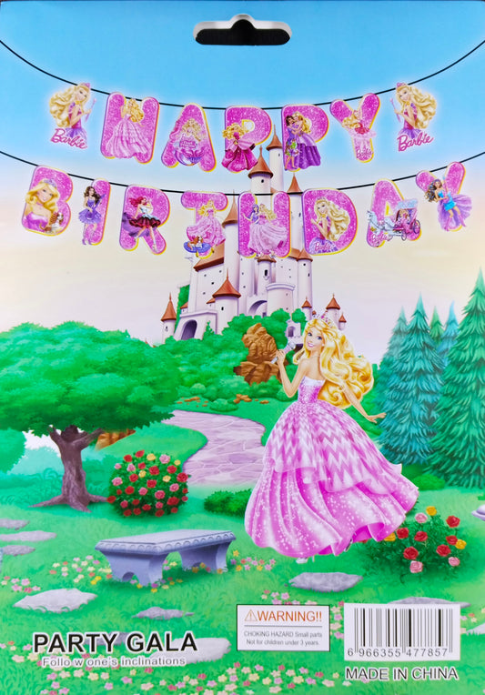 Birthday Banner - Barbie Theme for Simple birthday decorations at Home