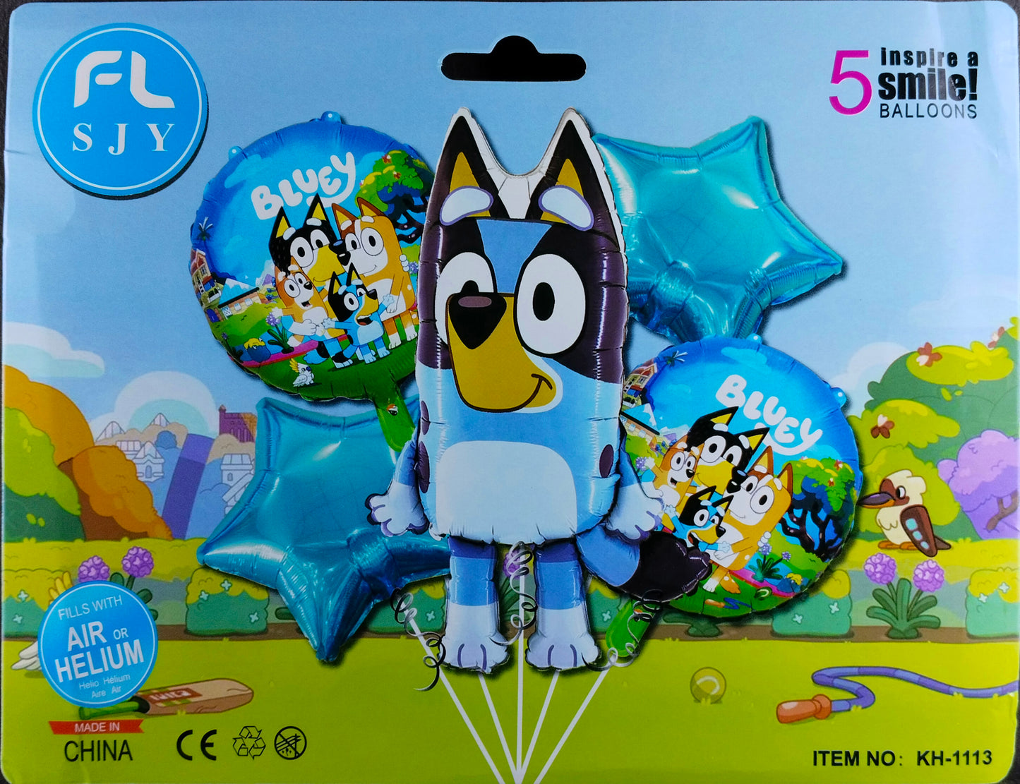 Bluey Foil Balloon - 5 pieces set for Simple Birthday Decorations at Home