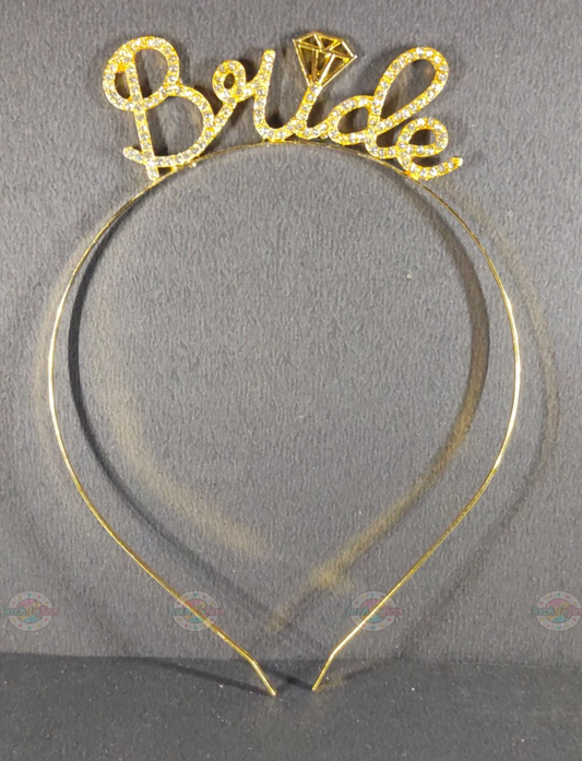 Bride Metal Crown  - Gold with Stones