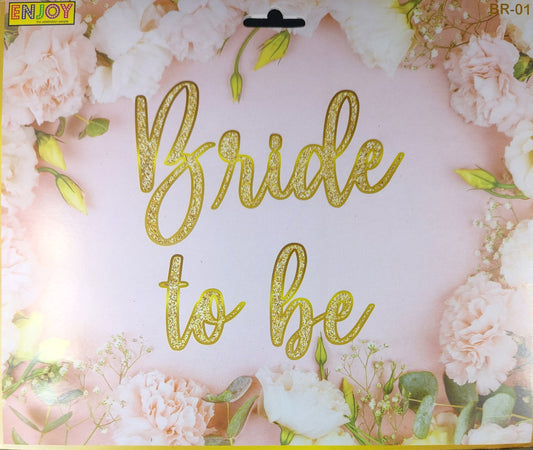 Glittering Gold Cursive Bride To Be Banner