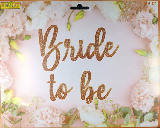 Glittering Rose Gold Cursive Bride To Be Banner
