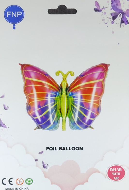 Multi color Butterfly Foil Balloon Single