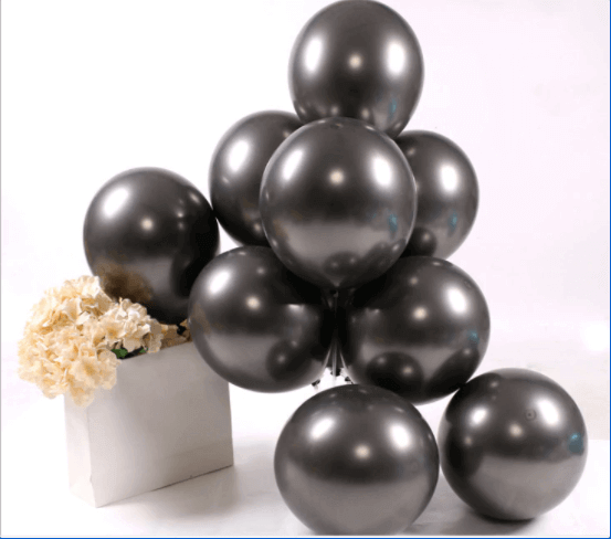 Chrome Balloons - Black for Simple Birthday Decorations at Home - 25 pieces pack
