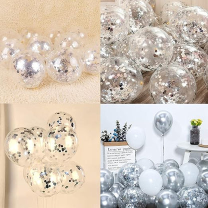 Exclusive Silver Confetti Balloons for Stunning Decorations